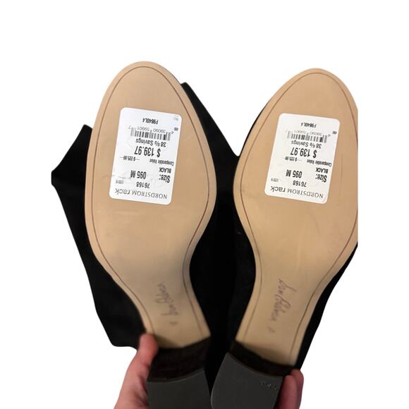 Sam Edelman Women’s Black Knee High Chunky Heel Faux Suede Boots Sz 9.5 - Picture 4 of 6